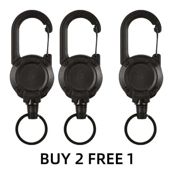 Outdoor Automatic Retractable Wire Rope Tactical Keychain
