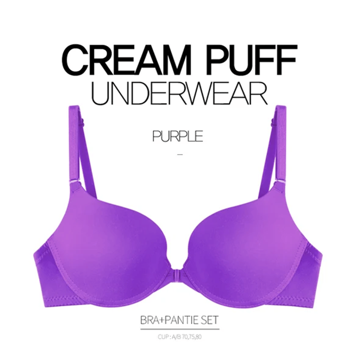 Front Button Gathering Sexy Bra