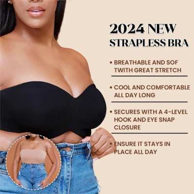 Full Support Seamless Strapless Convertible Bandeau Bra