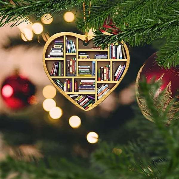 Book Lovers Heart Ornament(2D Flat)