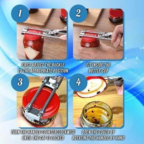 Adjustable Multifunctional Stainless Steel Jar Opener