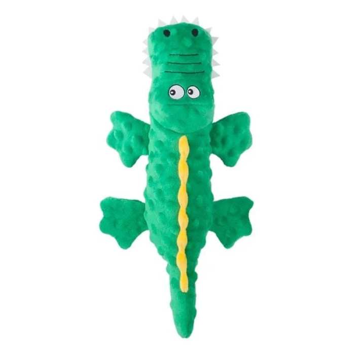 Squeaky crocodile plush for aggressive chewers