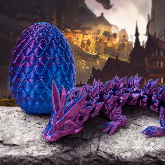 3D-Printed Articulated Crystal Dragon