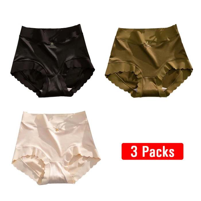 Premium Satin Antibacterial Ice Silk Moisture-absorbing Panties