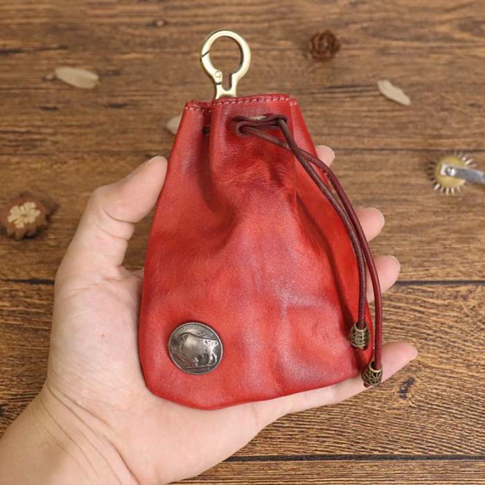 Simple cowhide retro storage bag