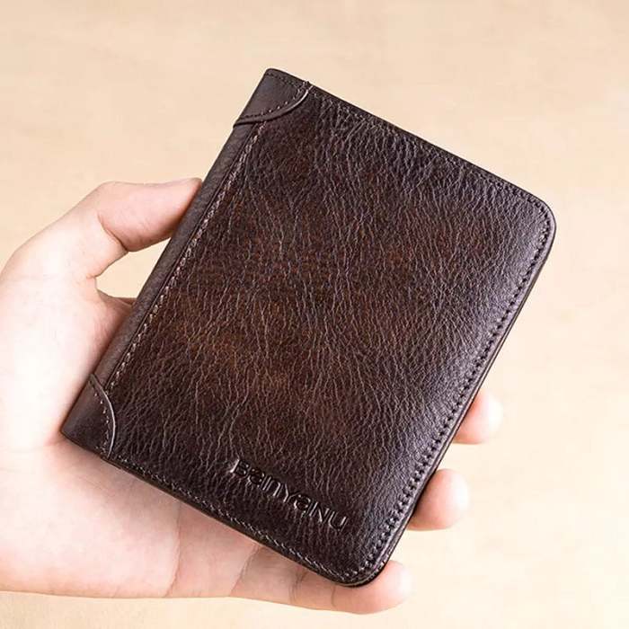 Men's EssentialsMulti-functional RFID Blocking Waterproof Durable Genuine Leather Wallet