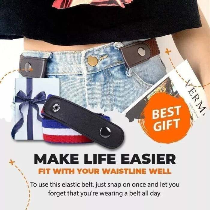 - Buckle-free Invisible Elastic Waist Belts