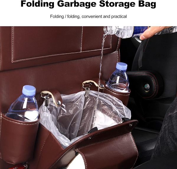 2024 Car Rear Seat Leather Storage Bag
