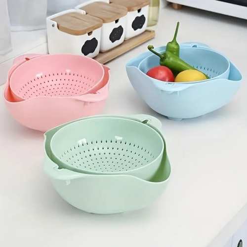 Hot Selling Now360°Rotating Double-Layer Drain Basket