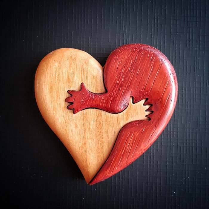 A Hug From My Heart For You (Handmade Wood Carvings)