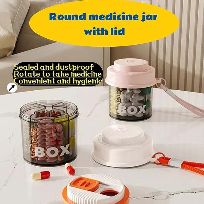 Portable Medicine Jar With Lid