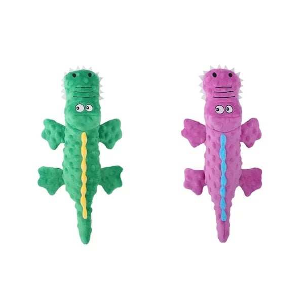 Squeaky crocodile plush for aggressive chewers