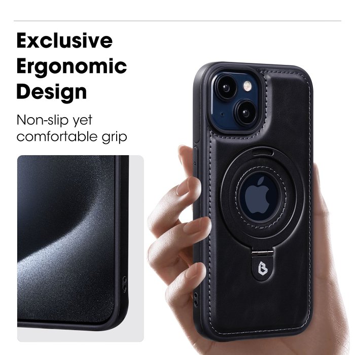 Luxurious Leather Invisible Stand iPhone Case