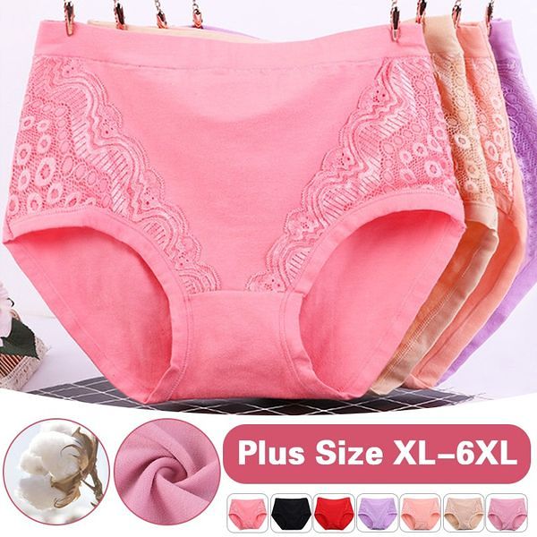 Plus Size High Waist Cotton Panties