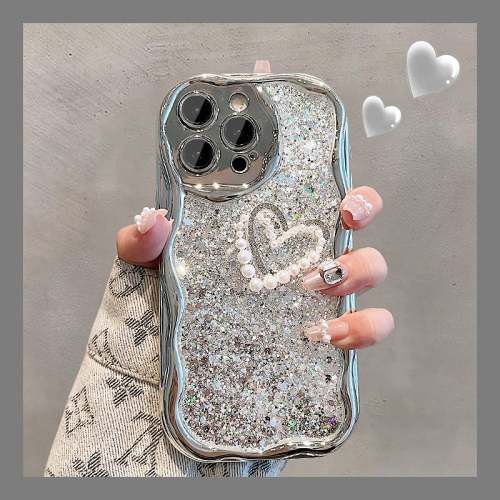 Light Luxury Glitter Sequins Pearl Chain Case for iPhone