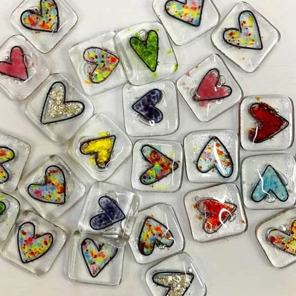 Fused resin Heart Pocket Token