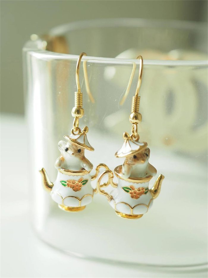 Mouse In My Teapot Earrings Set