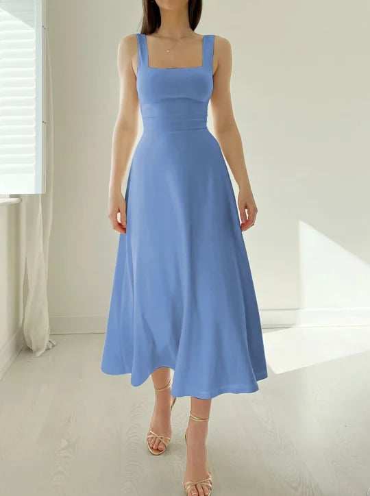 Audrey Reversible Midi Dress in Organic Bamboo with Pockets