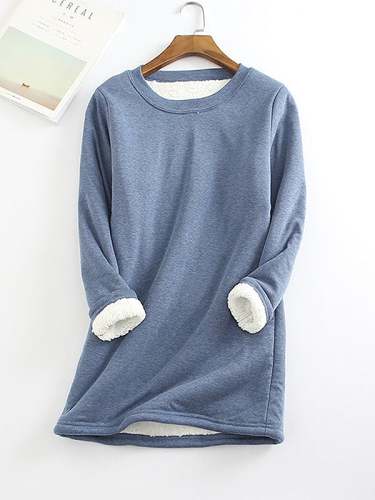 Get ready for the cold seasonWomen‘s NEW Casual Cotton Round Neck Solid Sweatshirt (S-5XL)♀