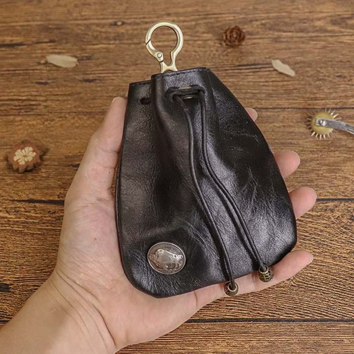 Simple cowhide retro storage bag