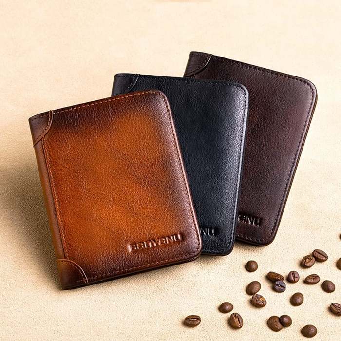 Men's EssentialsMulti-functional RFID Blocking Waterproof Durable Genuine Leather Wallet