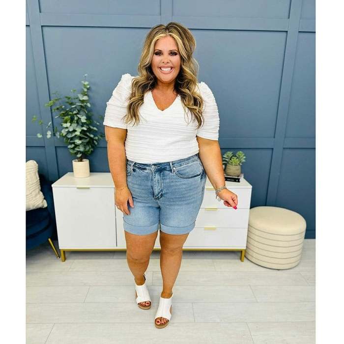 Tummy Control Stretchy Denim Jeans Shorts