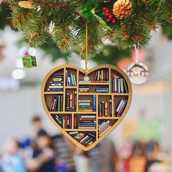 Book Lovers Heart Ornament(2D Flat)