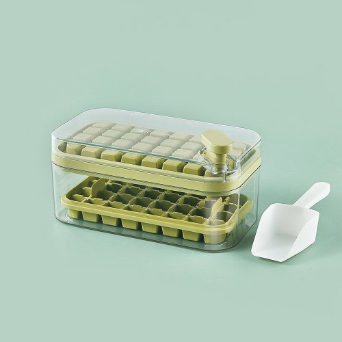 Summer Hot Sale 40% OFFOne-Button Press Ice Mold Box Double Layer 64 Cells