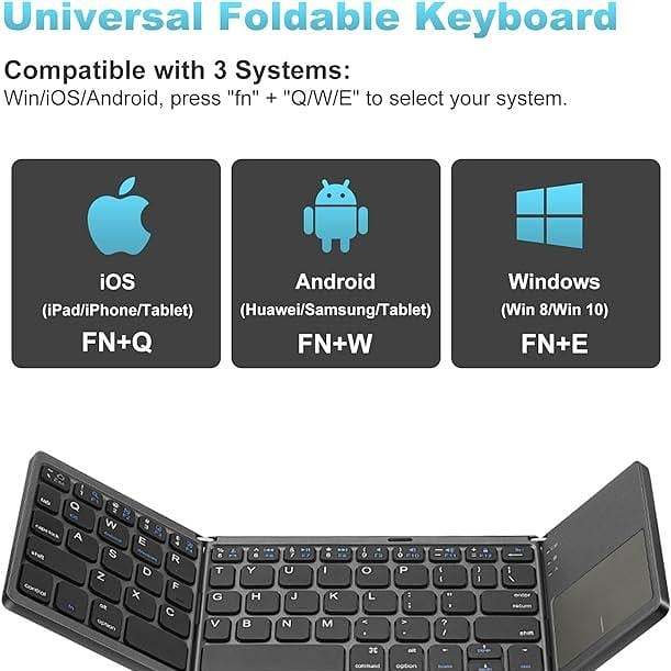 Folding Bluetooth Keyboard with Touchpad