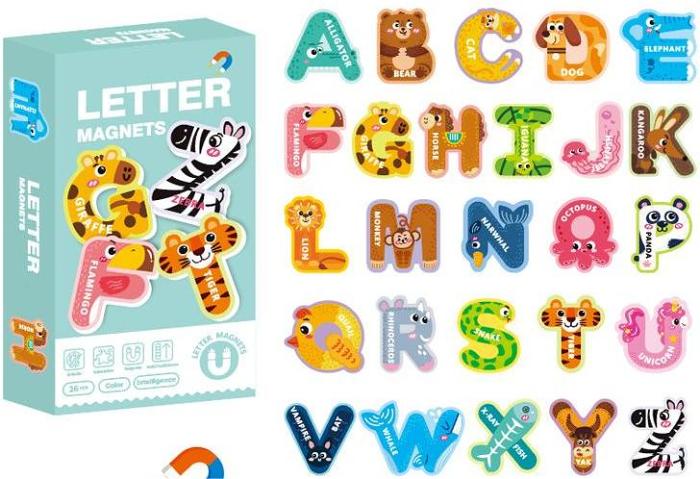 Hot SaleCute Animal Alphabet ABC Magnets for Fridge