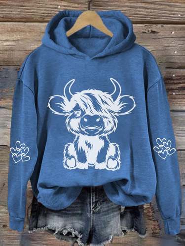 Lssiger Highland Cow-Kapuzenpullover für Damen