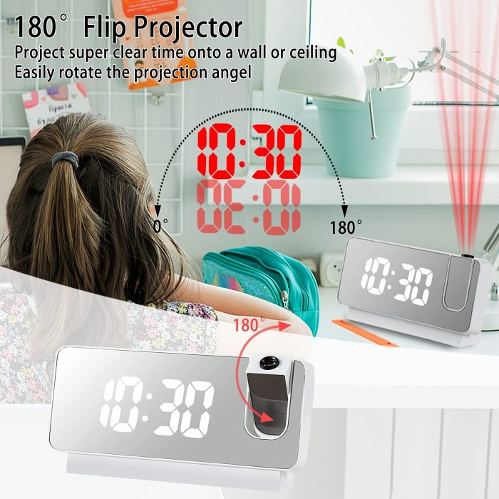Mirror Projection Alarm Clock