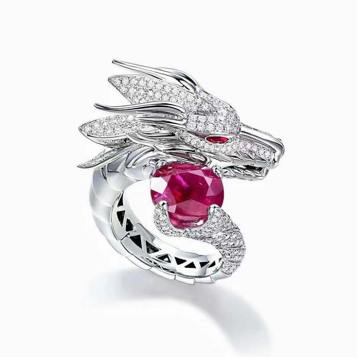 Handmade Dragon Silver Ring