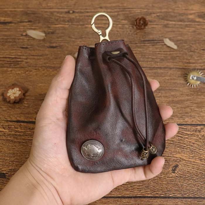 Simple cowhide retro storage bag