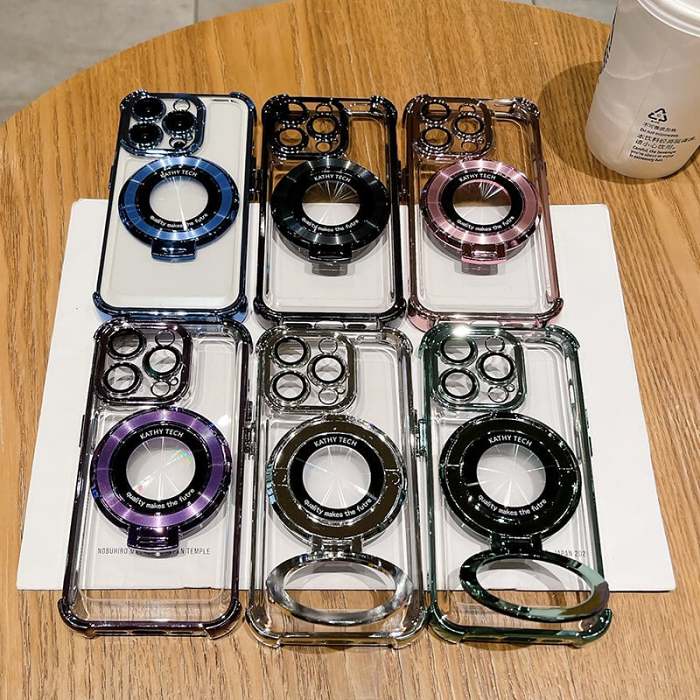 Electroplating transparent four corners drop-proof cell phone case