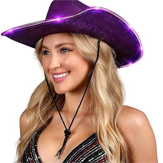 Hot SaleFlashing Blinky Lights Cowboy Hat For Women And Men