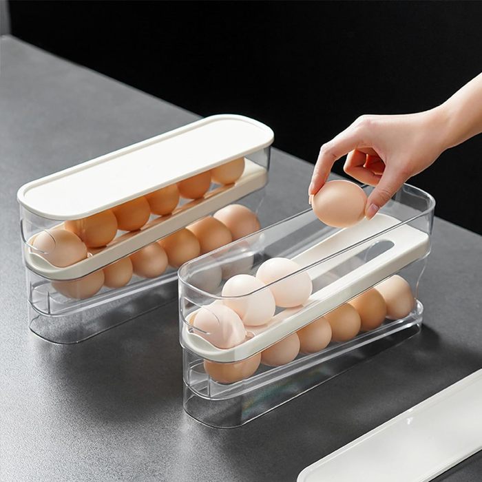 Space-Saving Rolling Egg Storage Box