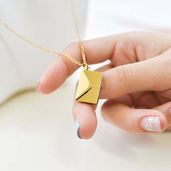 Secret Message Envelope Pendant Necklace