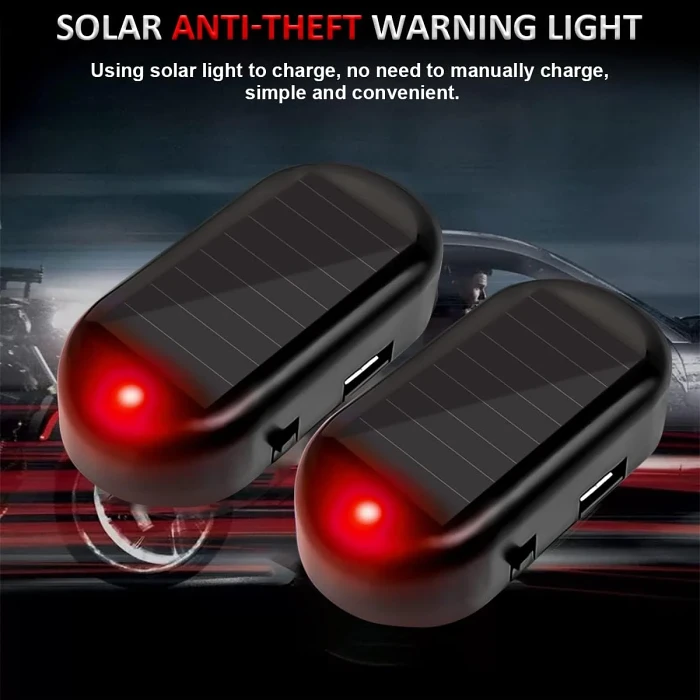 Car Anti-theft Simulation Warning Flashing Solar Light