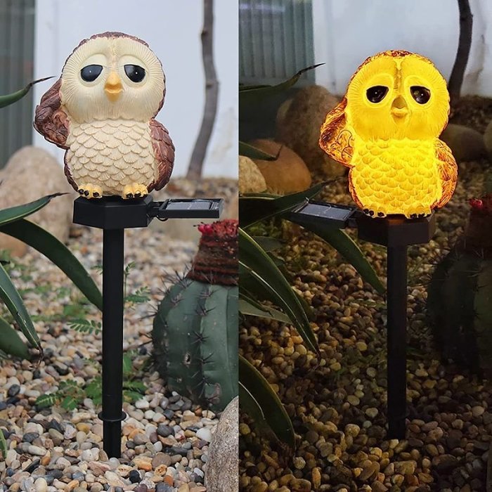 Outdoor Solar Owl Lights Stake Lights