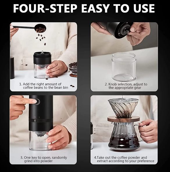 Portable electric coffee grinder