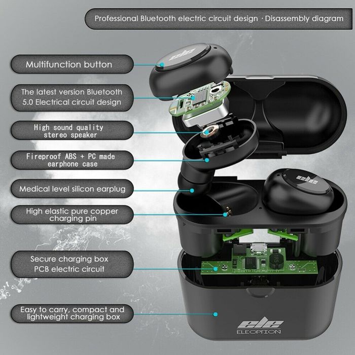 Mini Bluetooth Earphones Wireless Earbuds Bluetooth 5.0 In-Ear Headset with Charging Box