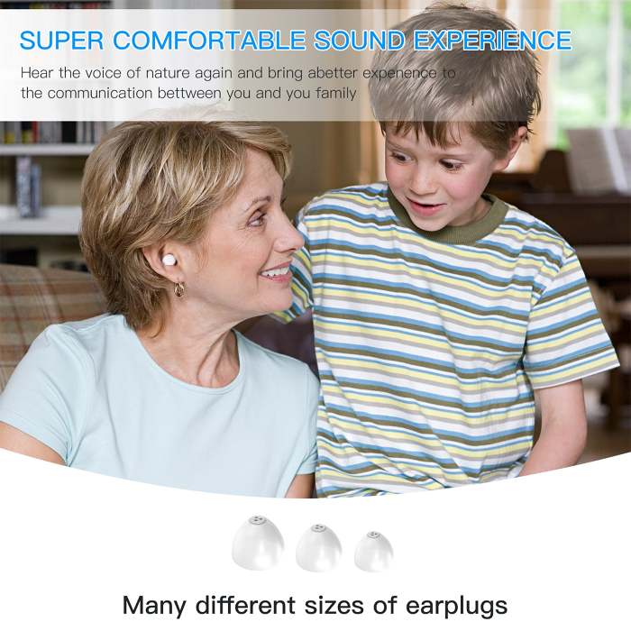Hearing Amplifier Rechargeable Sound Amplifier for Seniors Noise Reduction Touch Screen Wear Regardless of Left Right