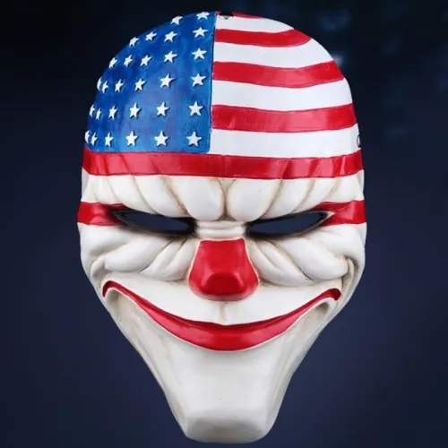 Halloween Mask Resin Halloween Festival Party US Flag Pattern Mask 2024