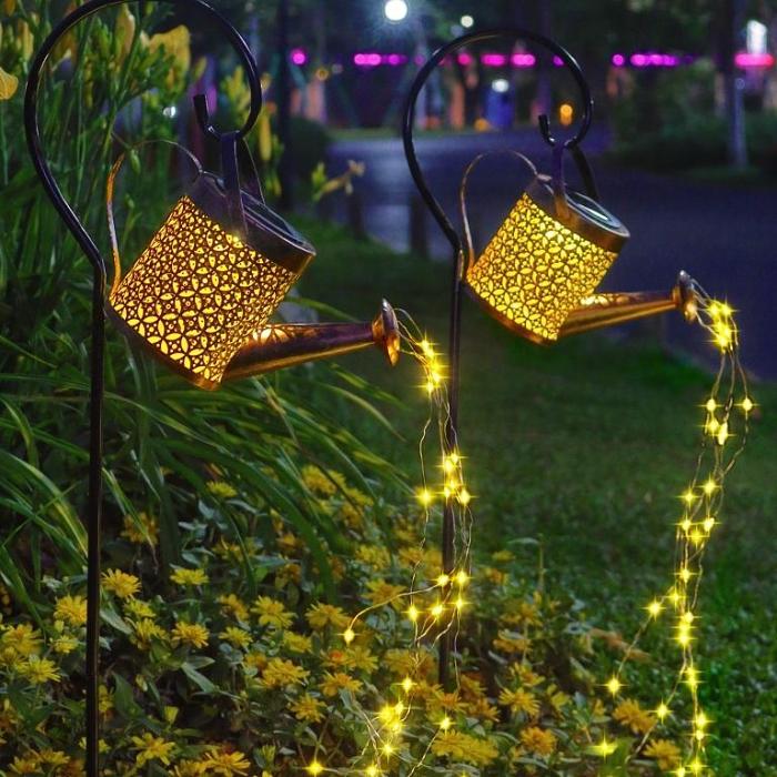 Solar-Powered Watering Can Light