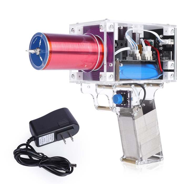 Rechargeable Electronics Tesla Coil Trigger Mode Handheld Artificial Lightning