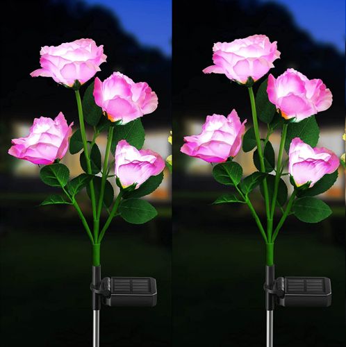 Beautiful Rose Solar Flower Garden Lights