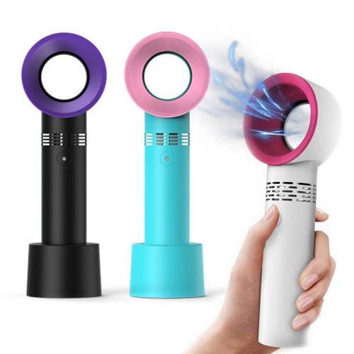 Rechargeable USB Bladeless Fan Portable Handheld Cooling Desk Mini Fan by Veasoon