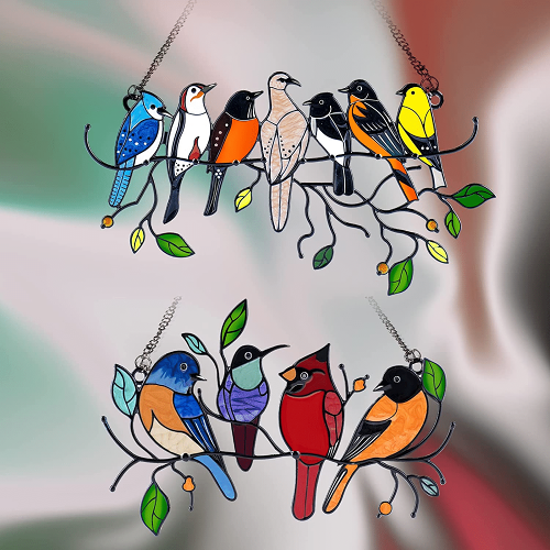 Hummingbird Stained Window Hangings(4 Birds+7 Birds)