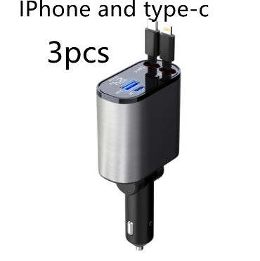 100W Super Fast Car Charger: USB and Type-C Adapter